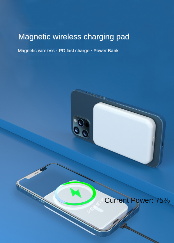 手機充電器全新 2022 快速充電器便攜式磁性無線移動電源手機外接電池適用於 Iphone 13 12 Mini 13Pro 12Pro Max