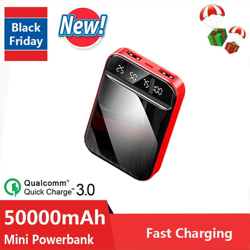 行動充電器50000 MAh Mini Power Bank Portable Dual USB Fast Charging Digital Display External Battery Mobile Phone Charger for Xiaomi IPhon