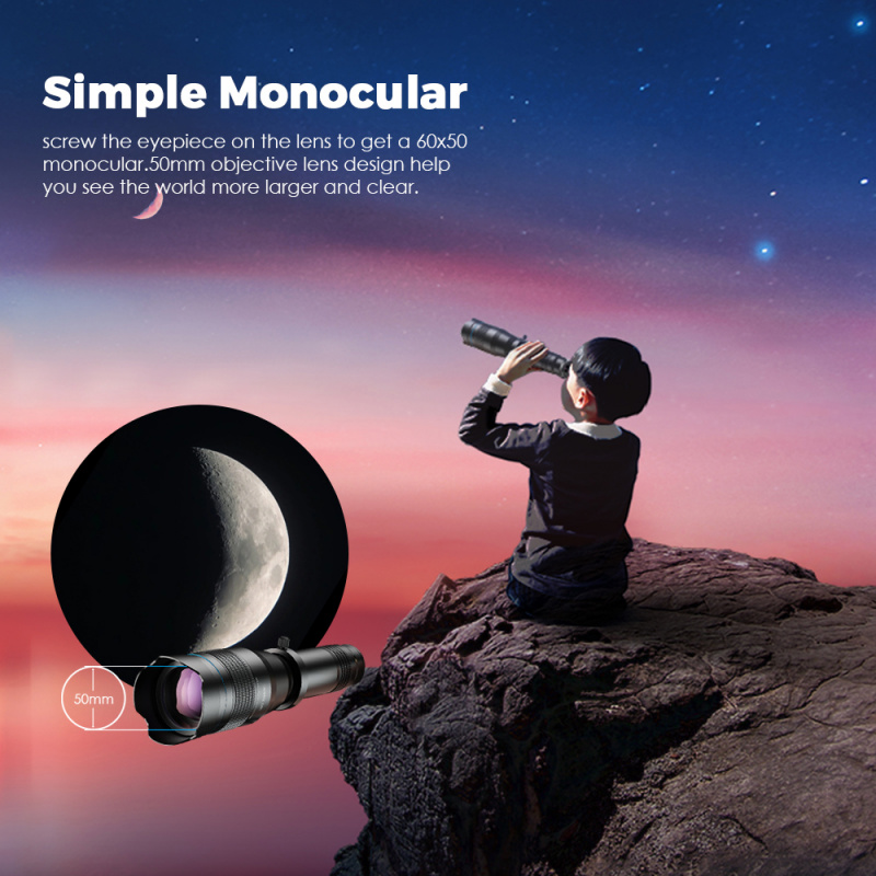 APEXEL HD 36X Phone Lens Camera Telephoto Zoom Monocular Telescope Lens + SelfieTripod With Remote Shutter For All Sm