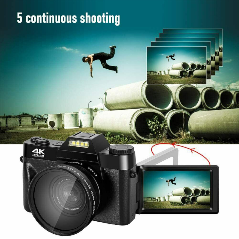 數碼相機 48MP 4K 相機 Vlogging 相機適用於 YouTube 30FPS WI-FI 16XZoom 攝像機 攝錄一體機 2021 新記錄相機