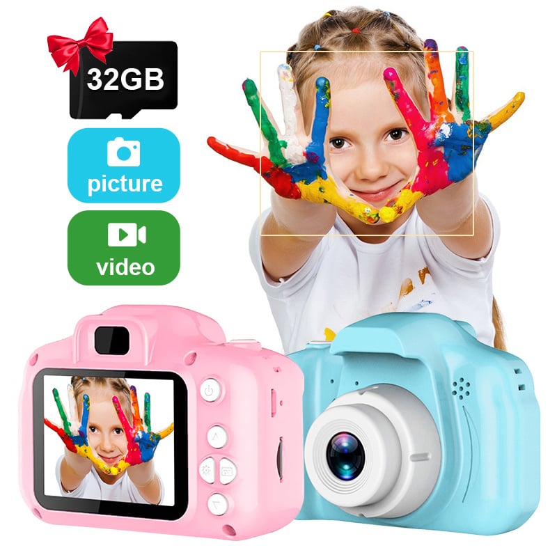 迷你卡通兒童照片相機 2 英寸高清屏幕兒童數碼相機錄像機攝像機玩具兒童生日禮物