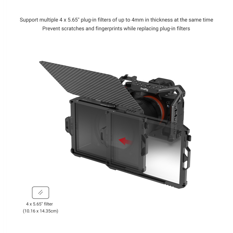 SmallRig 4 5.65 Mini Matte Box Carbon Fiber Top Flag For DSLR Mirrorless Camera  Blackmagic BMPCC 4K 6K Camera Cage