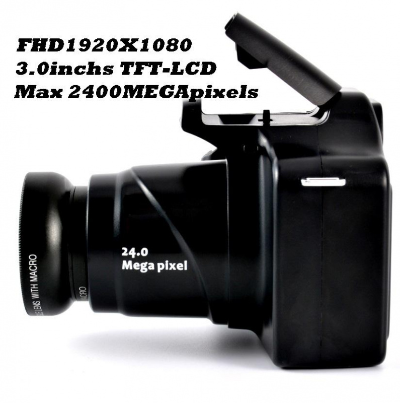 18x HD Digital Camera Mirrorless 1080p 3.0 Inch LCD Screen TF Card Camera Maximum Support 32GB Built-in External Microphone
