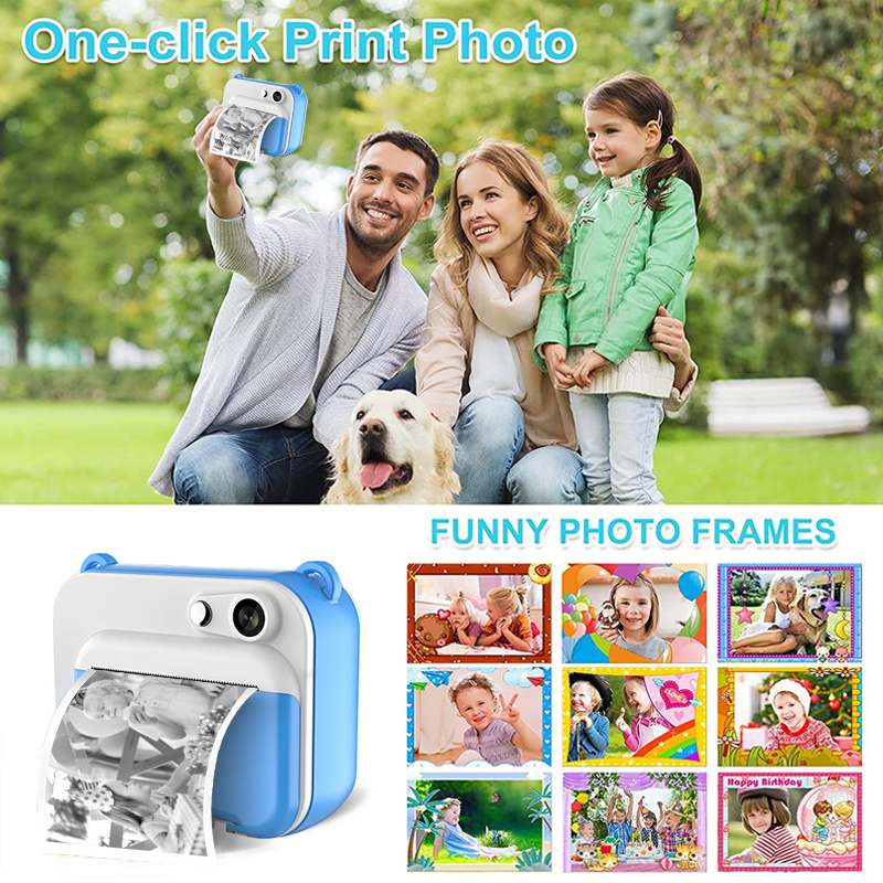 儿童相机带打印儿童即时打印相机数码照片相机女孩玩具儿童相机视频男孩生日礼物