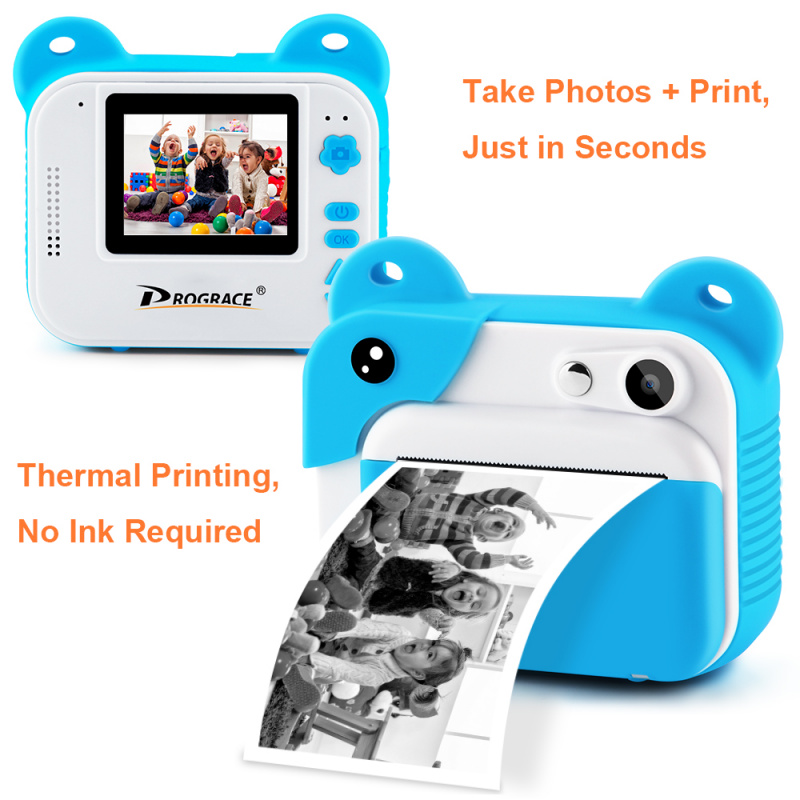 Prograce Kid Instant Print Camera Thermal Printing Camera Digital Photo Camera Girls Toy Child Camera Video Boy