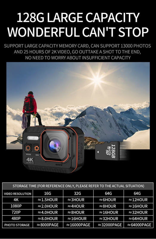 CERASTES Action Camera 4K HD With Remote Control Screen Waterproof Sport Camera drive recorder Sports