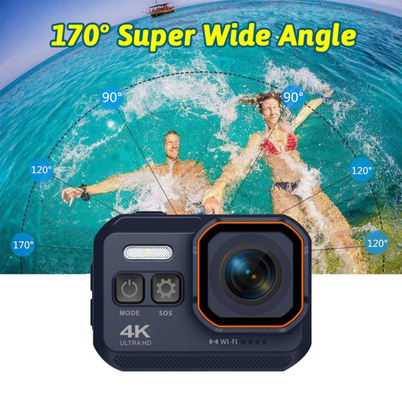 運動攝像機 4K 高清帶遙控屏幕防水運動攝像機行車記錄儀 4K 運動攝像機頭盔運動攝像機英雄 8