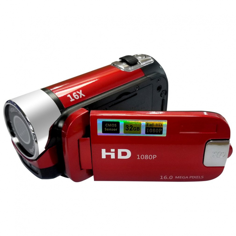 Vlog 攝像機 1080P 全高清 16MP DV 攝像機數碼攝像機 270 度旋轉屏幕 16X 夜拍變焦數碼變焦