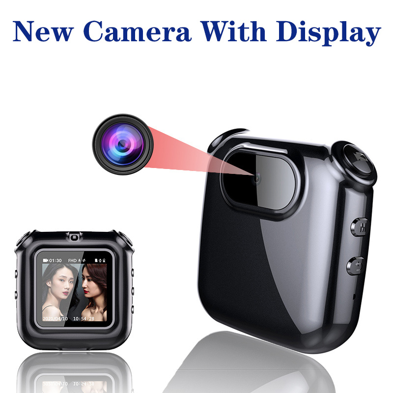 Mini Camera With Display 1080P FHD Audio Video Voice Photo Recorder DV Camera Portable Clip Necklace Pandent Body Cam Camco