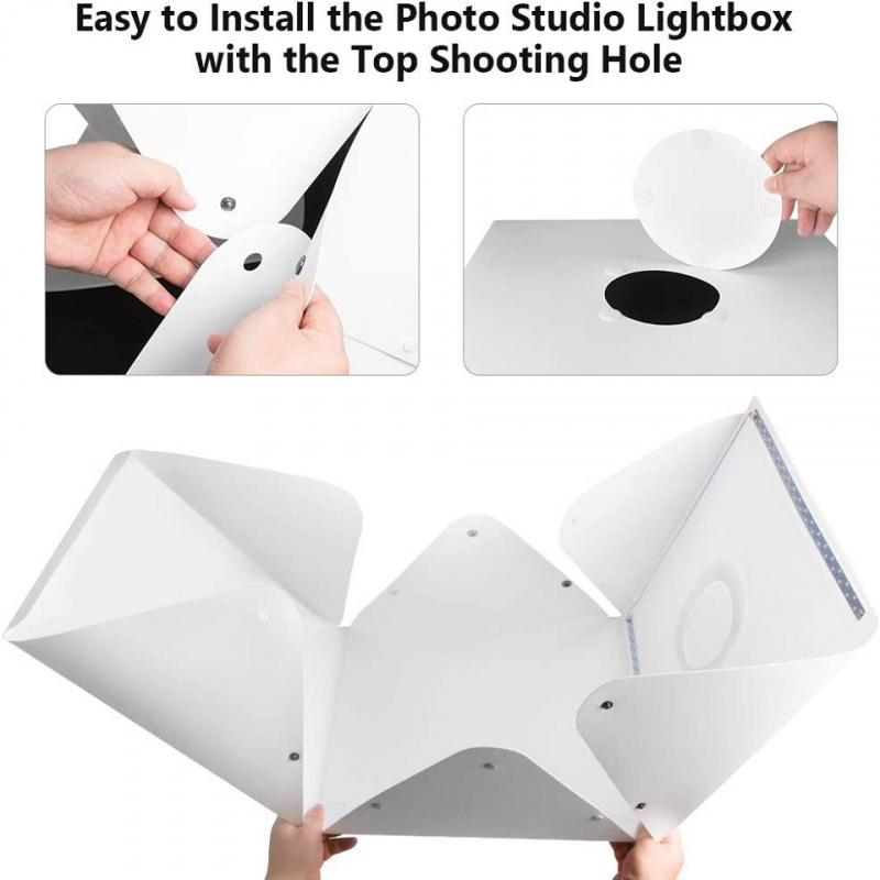 Folding Lightbox 20 30 40cm Portable Photography Photo Studio Tent LED Softbox Background Kit USB Mini Light Box For DSLR Camera