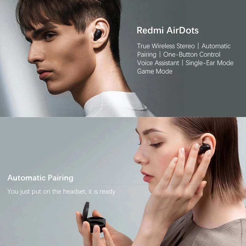 藍牙耳機原裝小米紅米 Airdots 2 Fone 藍牙耳機無線耳機帶麥克風免提耳塞紅米 Airdots 2 耳機