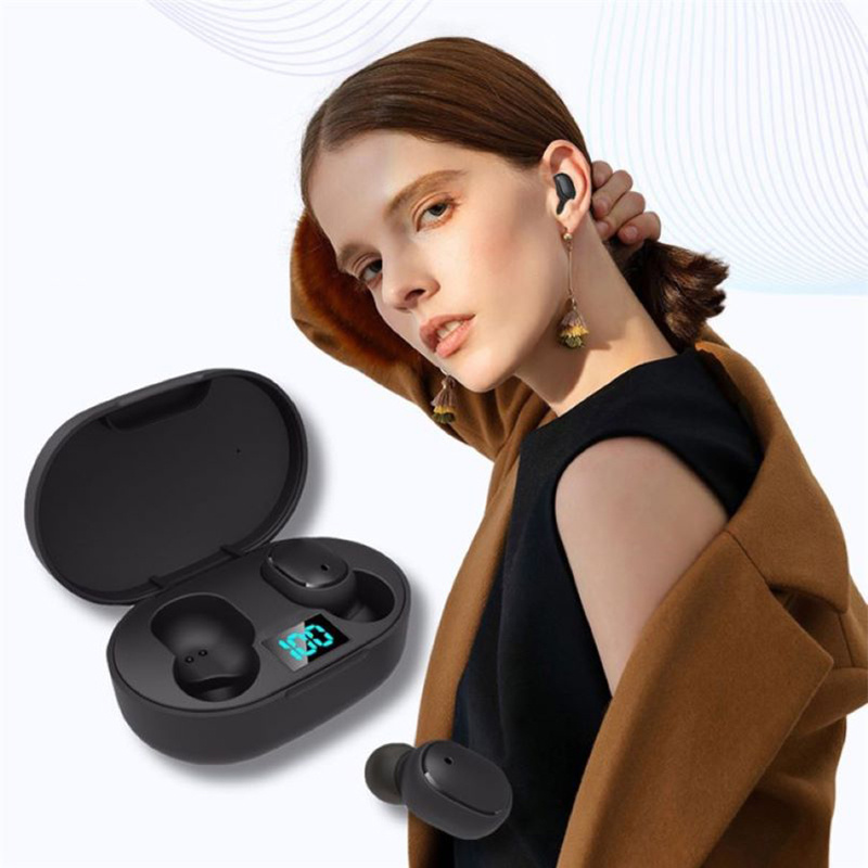 藍牙耳機E6S TWS Fone 藍牙耳機無線耳機適用於小米紅米降噪耳機帶麥克風免提耳塞