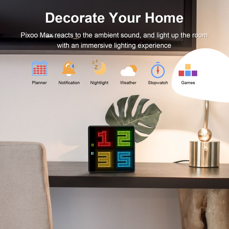 Divoom Pixoo Max 數碼相框帶 32 32 像素藝術可編程 LED 顯示板、聖誕禮物、家居燈飾