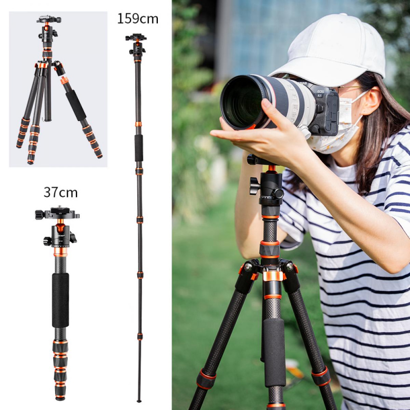 K&F Concept Carbon Fiber Tripod Lightweight Portable For DSLR Camera Professional Photography Travel Tripod For Canon Sony Cam