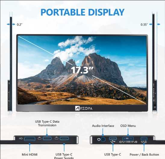 ARZOPA A1 MAX 17.3吋高清攜帶型螢幕