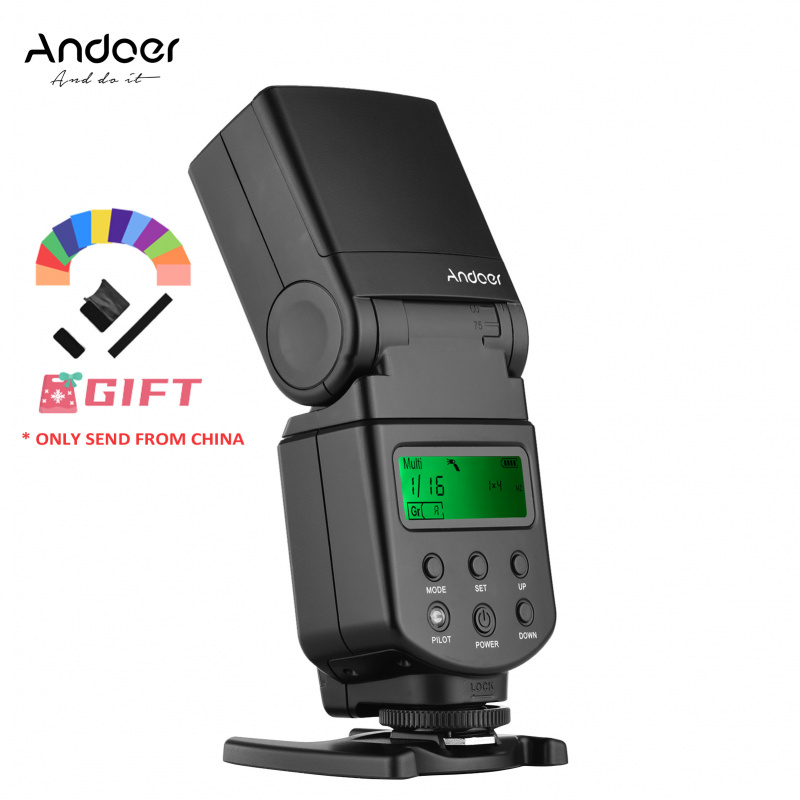 Andoer On-camera Flash Speedlite GN40 Adjustable LED Fill Light  Flash With Bracket for Canon Nikon Olympus Pentax DSLR Cameras