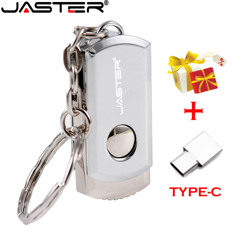 JASTER Pen Drive Free TYPE-C Micro 適配器 定制標誌 USB 2.0 閃存盤 64GB 記憶棒 帶鑰匙扣 商務禮品 U 盤
