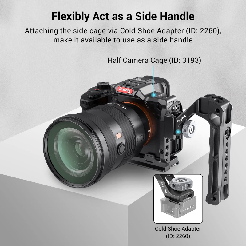 SmallRig NATO Top Handle Lite with Cold Shoe Portable Camera Handle for Shoot Fit Sony Canon Nikon Camera Cage 3766