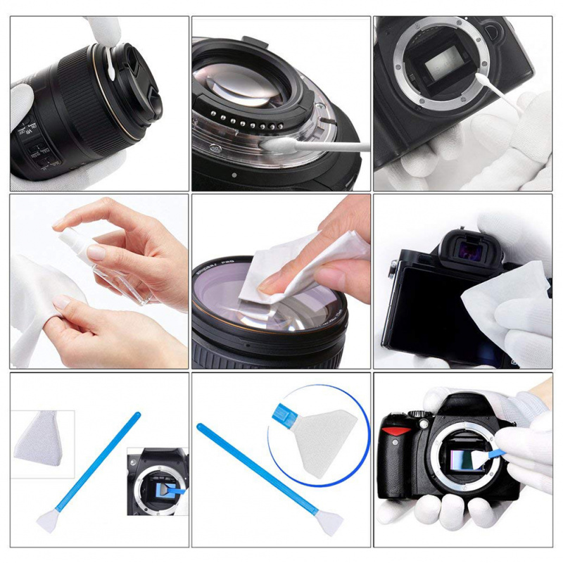 47pcs Camera Cleaner Kit DSLR Lens Digital Camera Sensor Cleaning with Brush for Sony Fujifilm Nikon