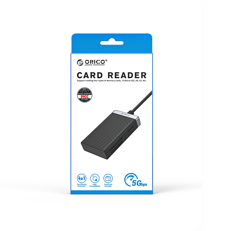 ORICO USB 3.0 USB C Card Reader 4 in 1 Memory Smart Card Reader SD TF CF MS Compact Flash Card Adapter 15cm Cable for Laptop