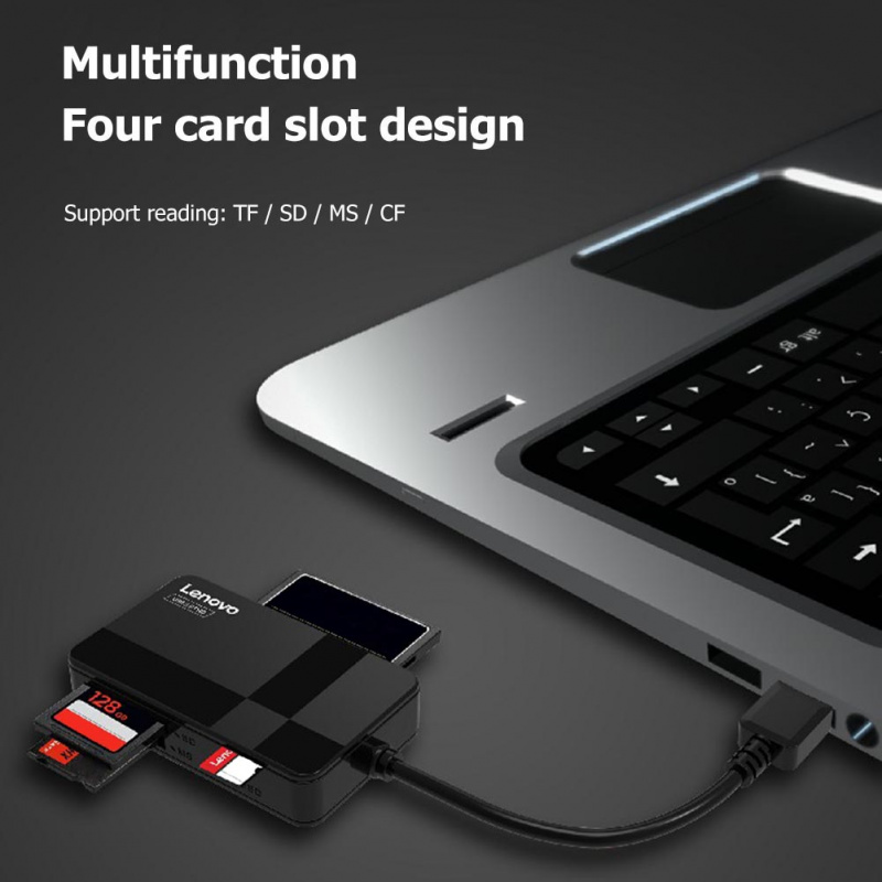 Lenovo D302 D303 USB 3.0 SD 讀卡器 5Gbps 4 合 1 TF CF MS 安全數字存儲卡讀卡器適配器讀卡器支持 2TB