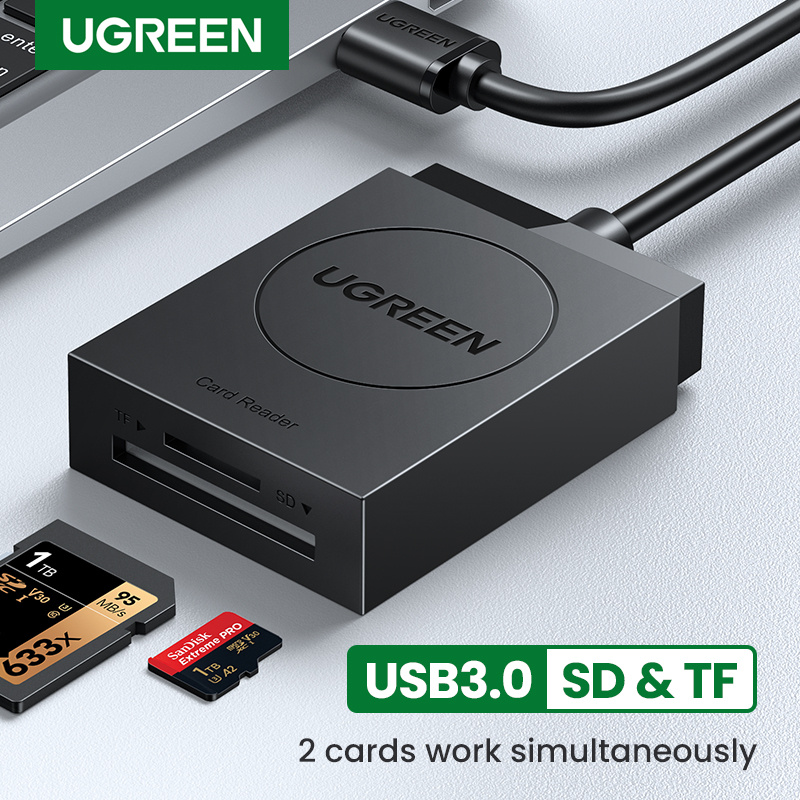 UGREEN Card Reader USB3.0 to SD Micro SD TF Card Adapter for Laptop PC USB to Multi Card adapter Cardreader  Smart Card Re