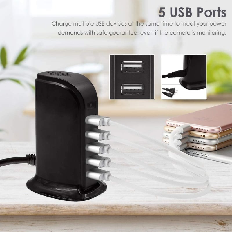 Mini Camera Wireless USB Charger Hub Covert Nanny Cam HD Home Surveillance Wifi Camera with Motion Detection APP Remote Control