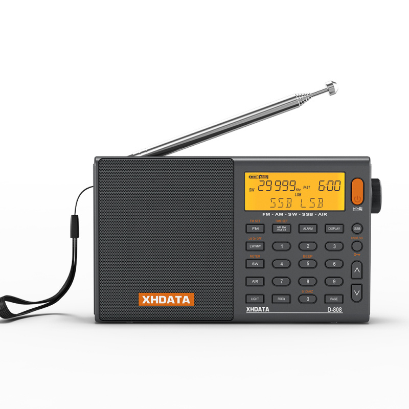 XHDATA SIHUADON D-808 便攜式數字收音機 FM 立體聲 SW MW LW SSB AIR RDS 收音機揚聲器帶 LCD 顯示鬧鐘收音機