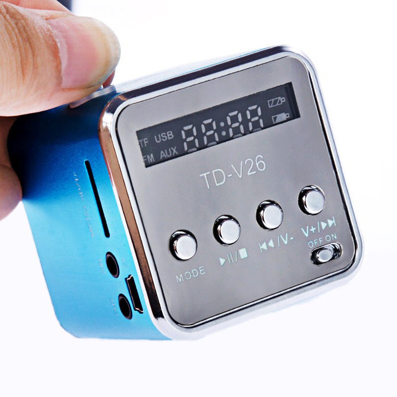 Mini TD-V26 Digital FM Radio Speaker Portable FM Receiver With LCD Stereo Loudspeaker Support Micro TF Card
