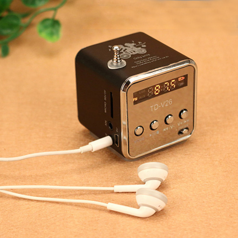 迷你數字調頻收音機揚聲器數字 MP3 播放器便攜式應急收音機帶液晶立體聲揚聲器支持微型 TF 卡