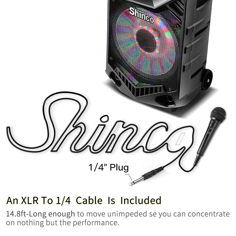 Shinco 4M 有線動態卡拉 OK 麥克風用於唱歌，金屬手持麥克風兼容卡拉 OK 機、揚聲器、放大器、混音器