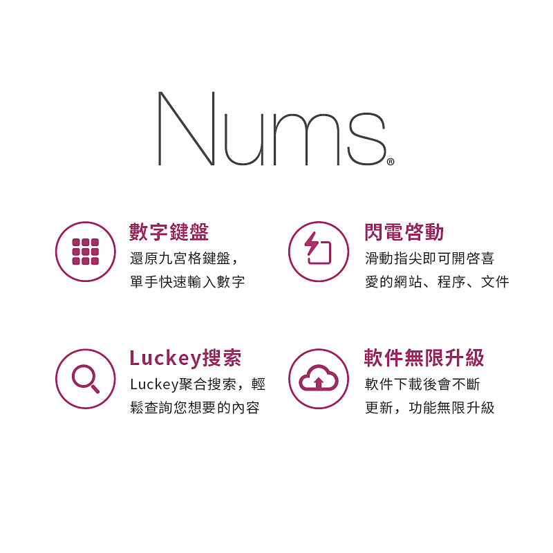 拉酷 NUMS 超薄智能鍵盤 無綫數字鍵盤 適應各系列筆記本電腦