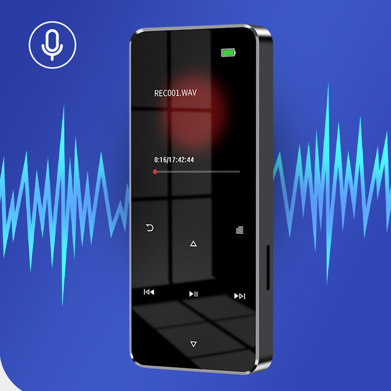 MP3 MP4 Player Bluetooth-compatible Speaker Touch Key Built-in 8GB 16GB HiFi Metal Mini Portable Walkman With Radio FM Reco