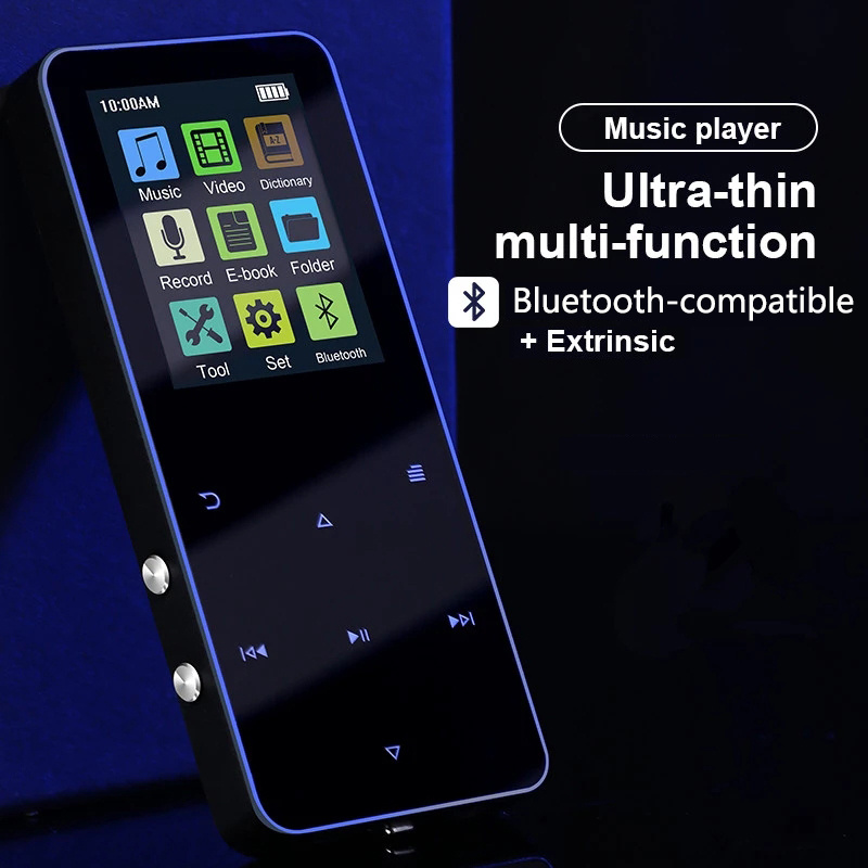 MP3 MP4 Player Bluetooth-compatible Speaker Touch Key Built-in 8GB 16GB HiFi Metal Mini Portable Walkman With Radio FM Reco