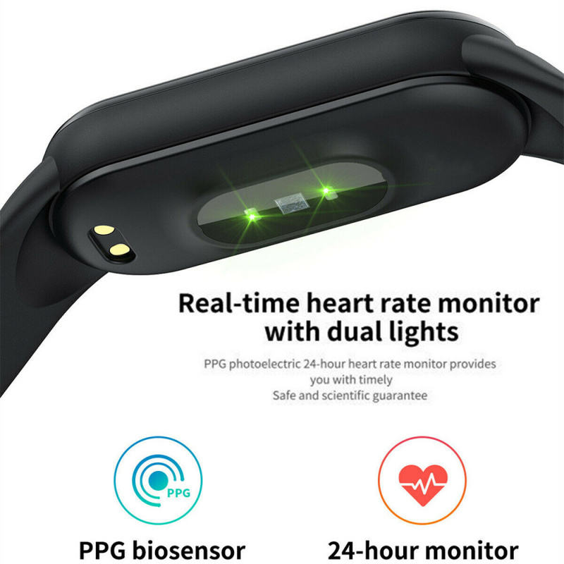 全新 M5 智能表带防水运动智能手表男士女士血压心率监测器健身手链适用于 Android IOS