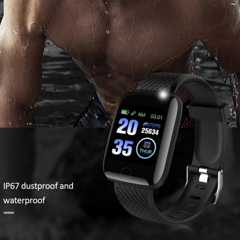 116 PLUS 智能手鍊帶心率血壓監測智能運動手錶 1.3 英寸彩色顯示智能手錶男士女士