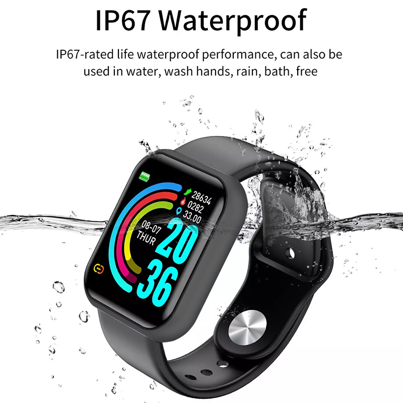 D20 Pro 智能手錶 Y68 藍牙健身追踪器運動手錶心率監測血壓智能手環適用於 Android IOS