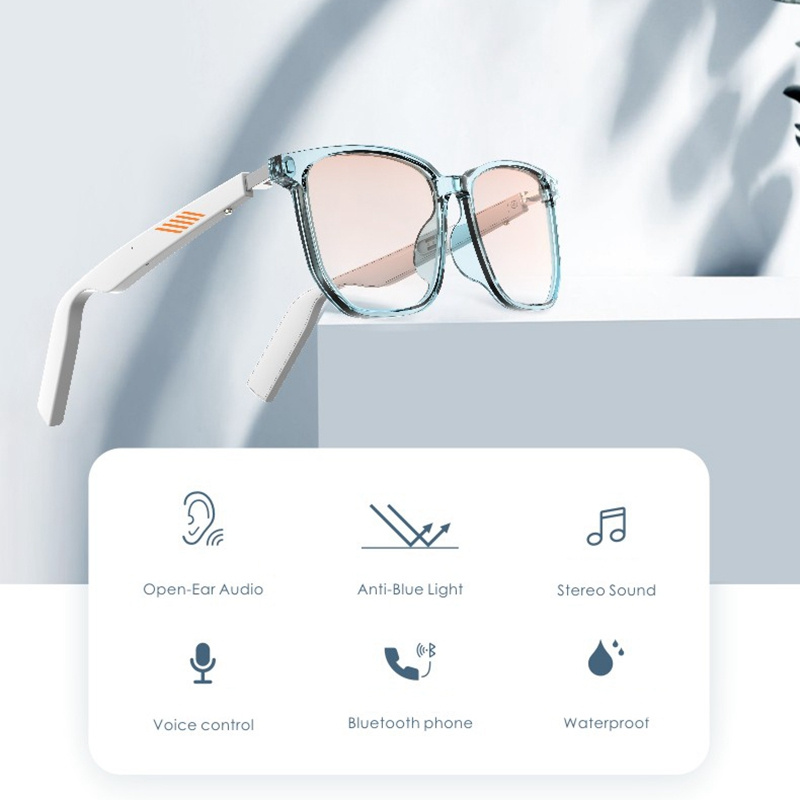 智能眼鏡 Intelligente 藍牙 5.0 眼鏡 TWS 無線防水耳機 - 藍色偏光鏡片太陽鏡