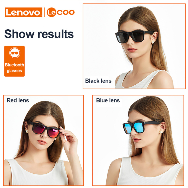 Lenovo Smart C8 Music Sunglasses HIFI headset Wireless Bluetooth 5.0 Headphone Driving Glasses earphone Call with HD MIC