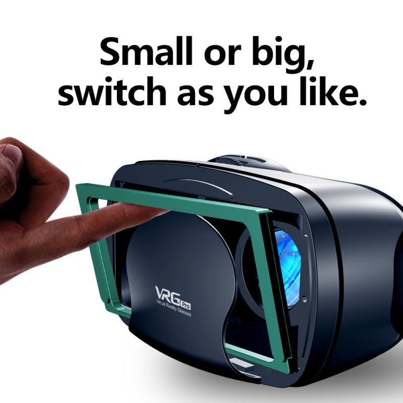 3D VR 智能眼鏡耳機虛擬現實頭盔智能手機全屏視覺廣角鏡頭帶控制器耳機 7 英寸