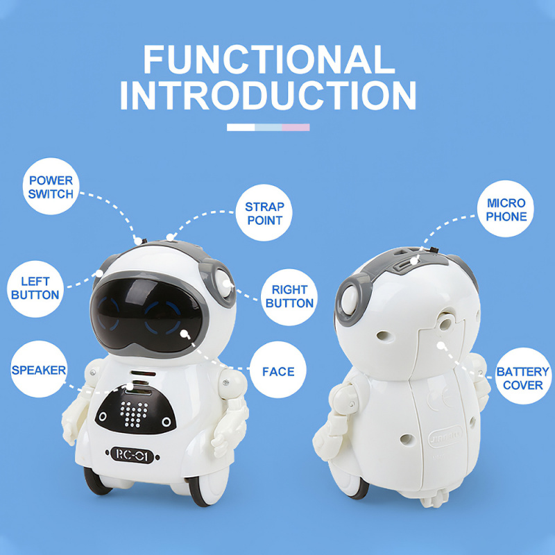 939A Pocket RC Robot Talking Interactive Dialogue Voice Recognition Record Singing Dancing Telling Story Mini RC Robot Toys Gi