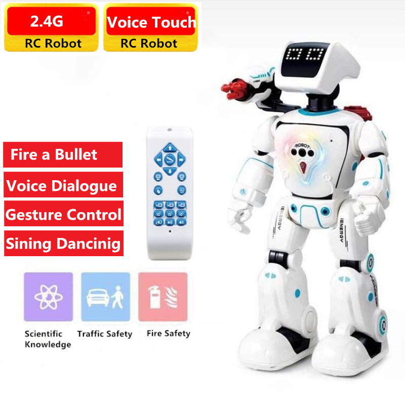 遙控智能智能機器人語音對話手勢觸控對戰模式發射子彈遙控機器人兒童禮物