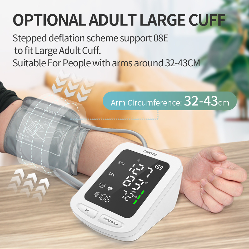 CONTEC 便攜式自動數字血壓計 BP Monitor 監測水平血壓計大 LED 顯示屏 08C 08E