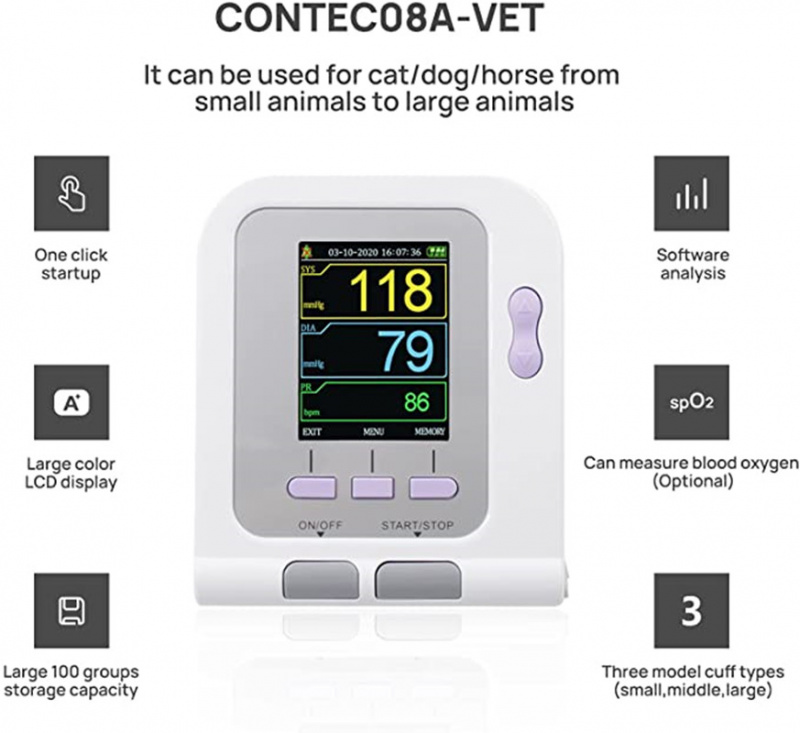 CONTEC Vet 電子血壓計自動血壓計眼壓計帶下載 PC 軟件 CONTEC08A-VET
