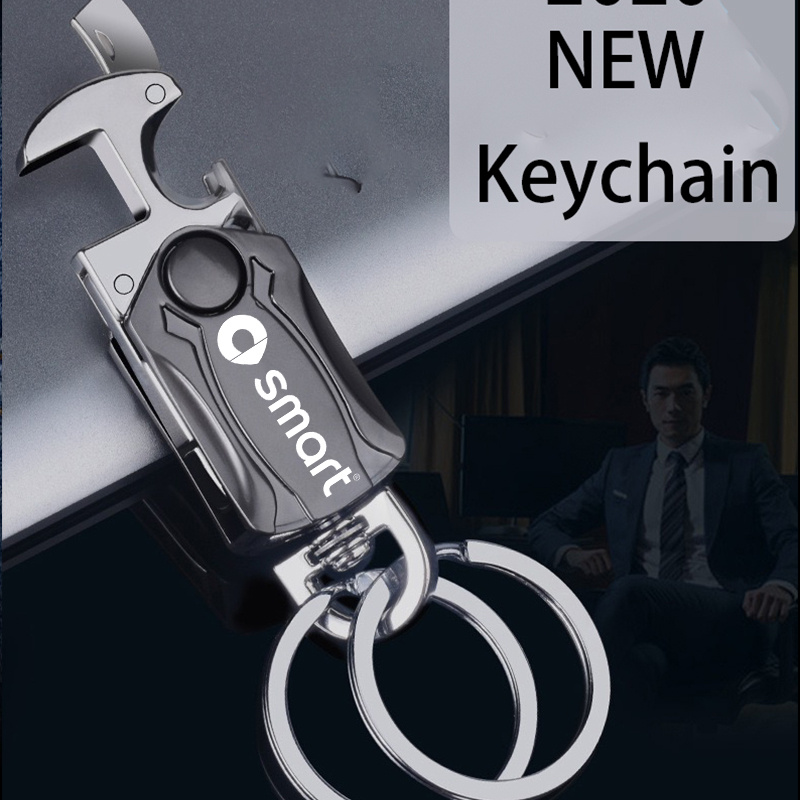 適用於 smart fortwo forfour 453 451 汽車配件啤酒開瓶器鑰匙扣男士時尚鋅合金鑰匙圈車用鑰匙圈