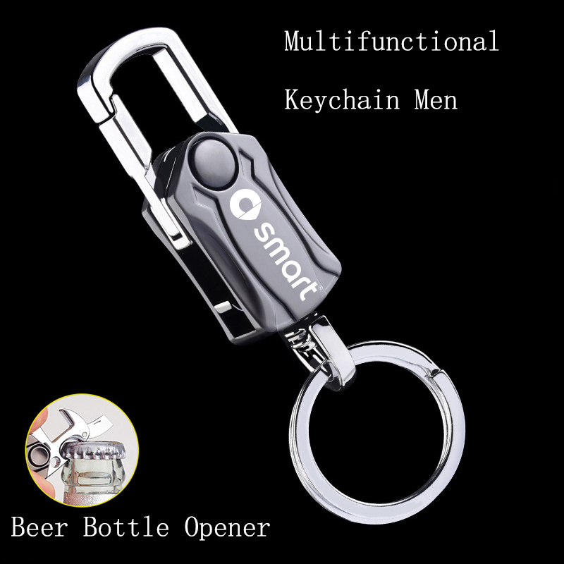 適用於 smart fortwo forfour 453 451 汽車配件啤酒開瓶器鑰匙扣男士時尚鋅合金鑰匙圈車用鑰匙圈