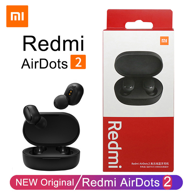 原裝小米 Redmi Airdots 2 TWS Fone 藍牙耳機帶麥克風耳塞無線耳機 Redmi Airdots 2 耳機