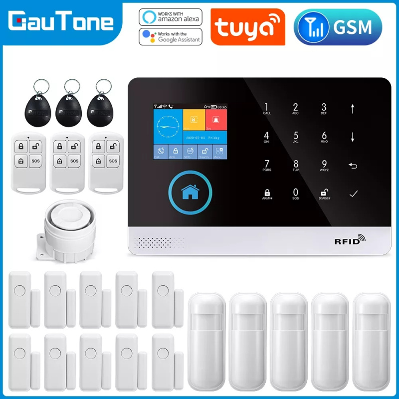 GauTone PG103 Alarm System for Home Burglar Security 433MHz WiFi GSM Alarm Wireless Tuya Smart House App Control