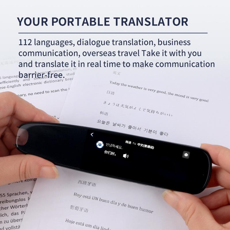 2022 P301 便攜式筆式掃描儀 112 種語言翻譯筆式掃描儀即時文本掃描閱讀語音掃描翻譯設備