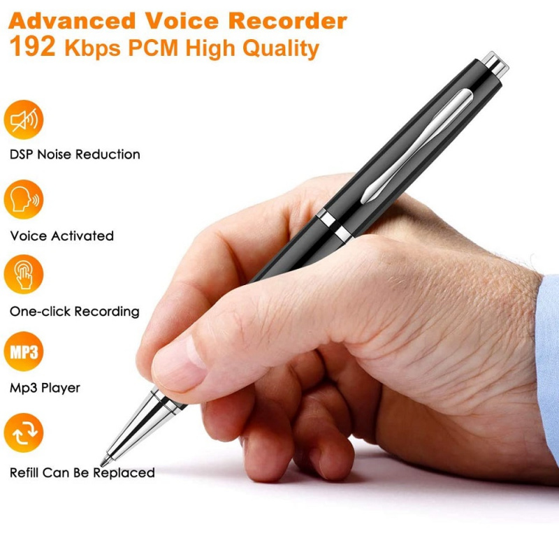 ONLIVING Digital Voice Recorder Pen Portable USB MP3 Playback Mini Voice Recording for Lectures Meetings Classes 16G 32G 64G